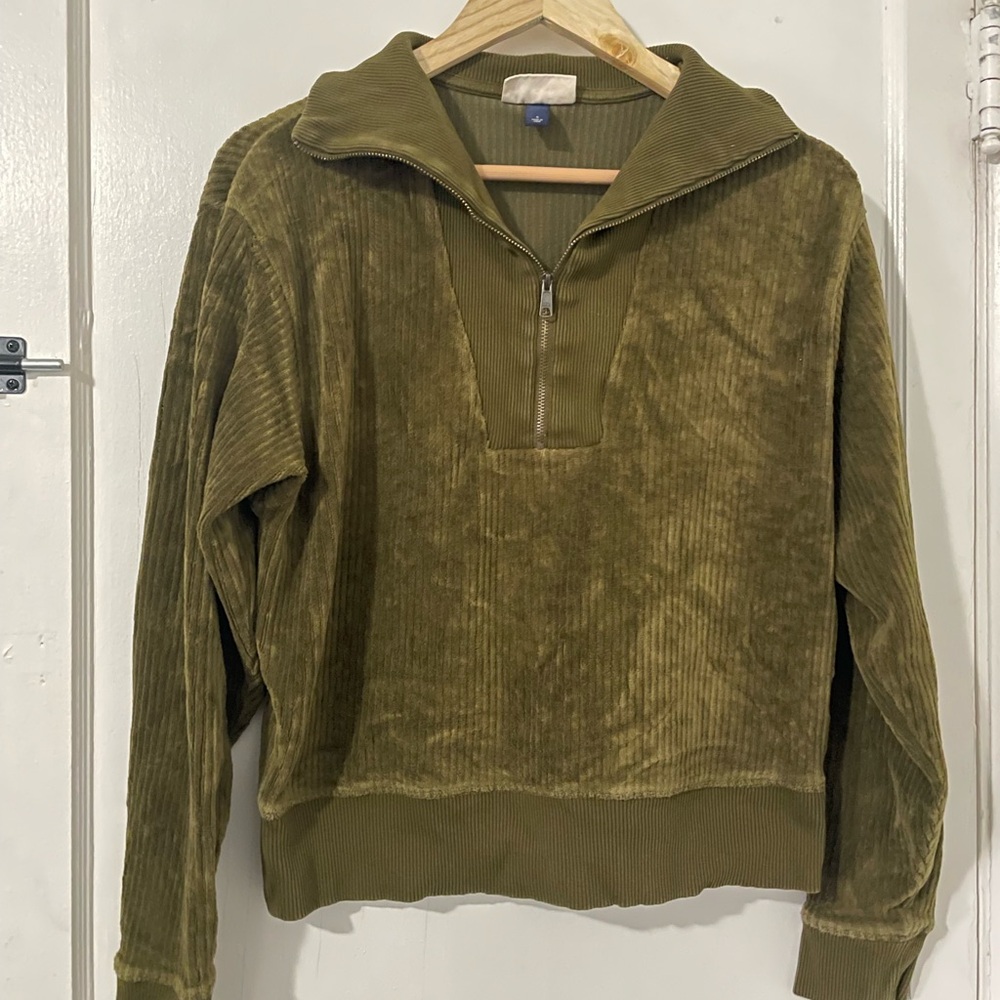 4/$20! Olive Green Half-Zip Sweater